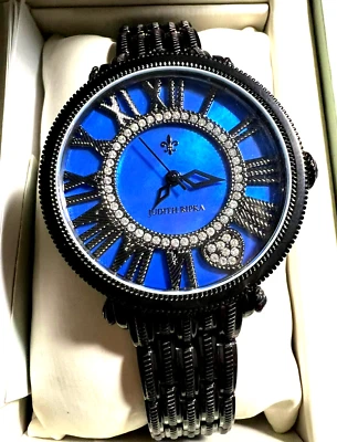 Часы Judith Ripka «London» синие перламутровые черные нержавеющая сталь новые - Изображение 1 из 4