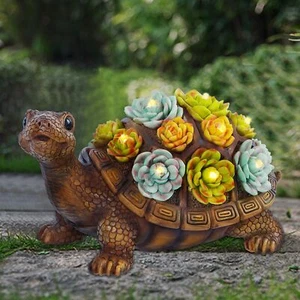 FORUP Turtle Garden Statue, Resin Turtle Figurine Garden Lawn Ornaments with ... - Picture 1 of 7