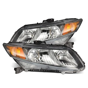 For 2012-2015 Honda Civic Clear Lens Black Headlights Replacement Assembly Pair - Picture 1 of 7