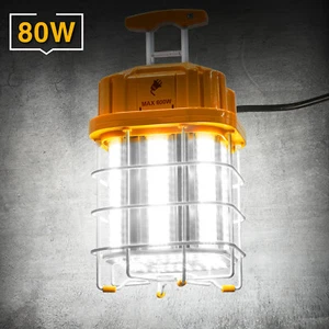80W Linkable LED High Bay Temporary Work Light Outdoor Construction Jobsite Lamp - Picture 1 of 12