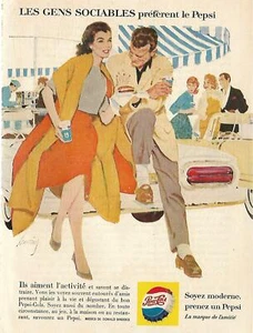 1960 PEPSI-COLA SODA IN THE FAIR ORIGINAL AD IN FRENCH - Picture 1 of 1