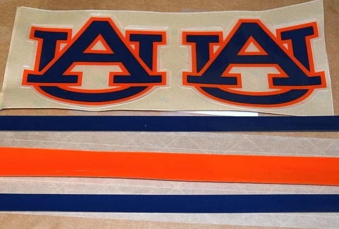 Auburn Tigers Football Helmet Decals - INCLUDES DECALS FOR BACK OF HELMET Cover
