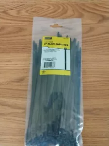 100 Pk pack 8" Black Cable Zip Ties Heavy Duty Straps 50lb USA Seller heavy duty - Picture 1 of 4