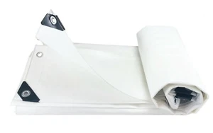 Waterproof Heavy Duty All Purpose Poly Tarp 12Mil Tarp Shade Cover 3 Colors - Picture 1 of 23