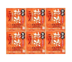 (Set of 6) MAX Japan Medicinal Persimmon Soap Bath Body odor care Soap Bar 100g - Picture 1 of 5