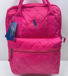 Zaino POLO RALPH LAUREN trapuntato grande pony manica per laptop borsa da trasporto rosa nuovo con etichette - Foto 1 di 23
