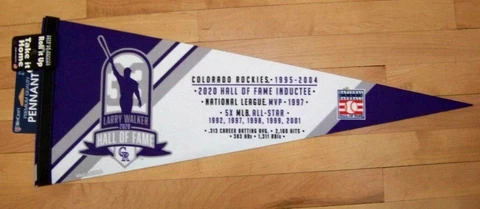2021 Larry Walker 2020 Hall of Fame stats premium pennant Colorado Rockies Cover