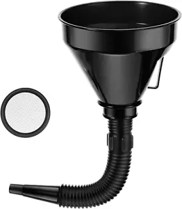 Wide Mouth Oil Funnel with Hose Extension Flexible Funnels for Automotive Use Re - Picture 1 of 7