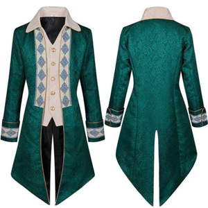 Retro Mens Steampunk Gothic Jacket Frock Coat Steampunk Victorian Morning - Picture 1 of 12