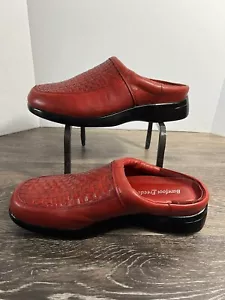 Barefoot Freedom Comfort Padded Orthopedic Leather Clog Slip On ~Red~ Womens 9M - Picture 1 of 11