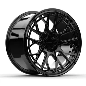 20/21” WC L20 FORGED WHEELS GLOSS BLACK FITS CORVETTE C8 Z06 ERAY 20X10 21X13 - Picture 1 of 9