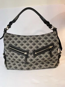 Dooney & Bourke Handbag Signature Hobo Purse Pre-owned Canvas & Leather 14” - Picture 1 of 22