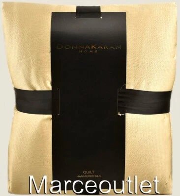 Edredón Donna Karan Home mezcla de seda martillada COMPLETO/QUEEN dorado Foto 1 de 4