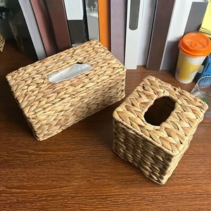 Rechteckige geflochtene Taschentuchbox Deko Seegras Korbgeflecht geflochten Tissue Box Halter - Bild 1 von 20
