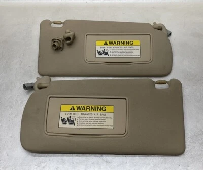 2004-2008 Acura TSX Sun Visor Set Pair Driver LH Passenger RH TAN LIGHTED OEM - Image 1 of 4