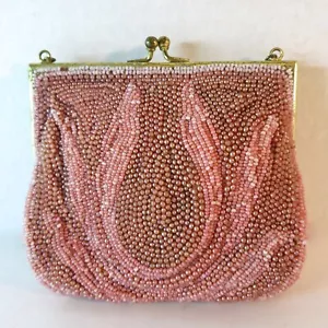 Bolso de mano vintage rosa con cuentas para niños - Imagen 1 de 11