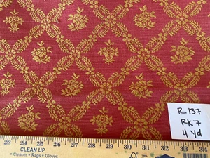 Rot/Gold Jaccard Stoff 1 Yard (R137) (RK7) - Bild 1 von 2
