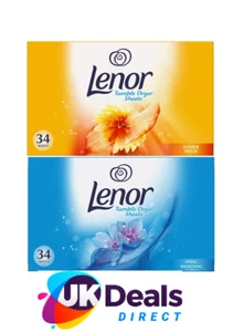 Lenor Tumble Dryer Sheets Spring Awakening Summer Breeze 34 Sheets Soft & Fresh - Picture 1 of 33