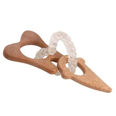 SMART CHOICE Dental Bamboo Dog Toy on Rubber Heart Promotes Strong Teeth and Gums