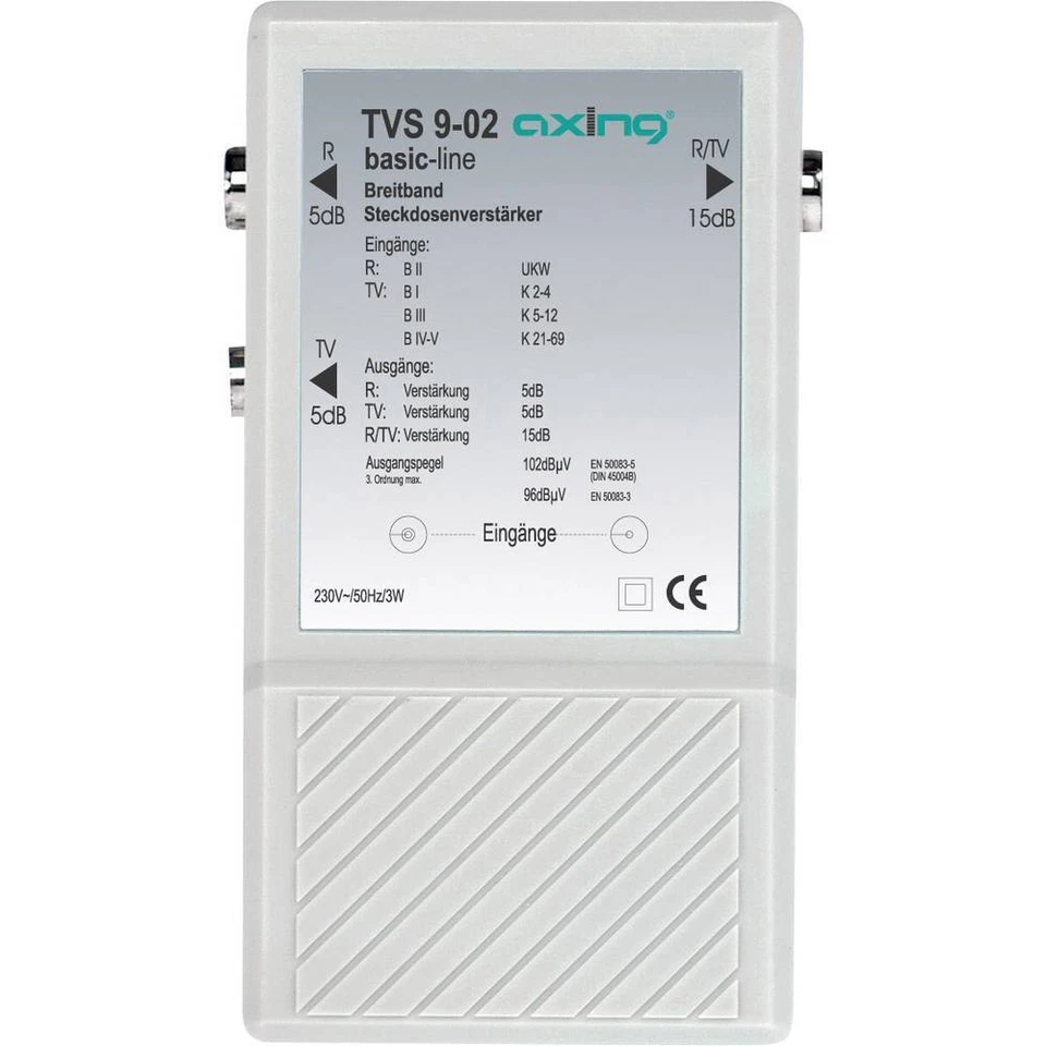 Axing TVS 9 Amplificatore multibanda TV, Onde ultracorte 10 dB - Immagine 1 di 2