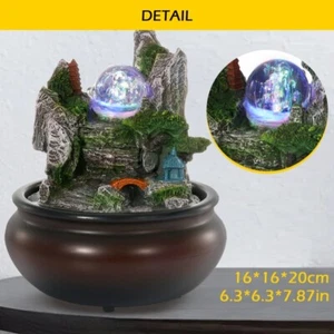 Tabletop Water Fountains with Illuminated Rolling Ball Feng Shui Zen Waterfall - Picture 1 of 12