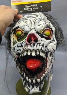 NWT Light Up Zombie Skull Unisex Mask. One Size Fits All. - Image 1 of 4