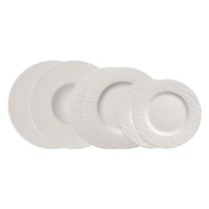 Villeroy & Boch Manufacture Rock Teller-Set 6-teilig weiß Schiefer-Optik - Bild 1 von 6