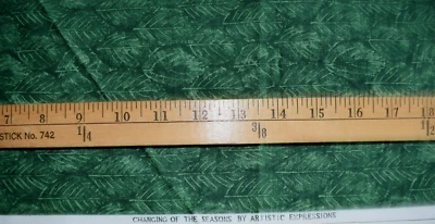 CHANGING OFTHE SEASONS  DARK GREEN  ALLOVER  COTTON FABRIC  33X44 INCHES - Image 1 of 2