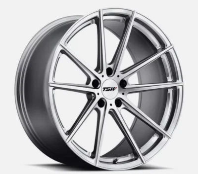 Ruedas TSW Bathurst plateadas de 20x10,5" con cara de corte de espejo llantas forjadas giratorias; 1 par Foto 1 de 4