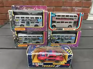 Lotto Lavoro Matchbox K15 London Bus The Royal Wedding 1981 X3 Corgi Routemaster - Foto 1 di 8