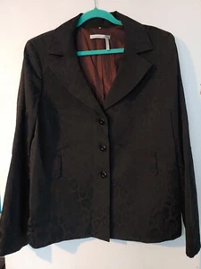 Classiques Entier Animal Print Blazer Jacket XL Black Brown - Picture 1 of 5