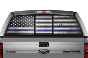 Window Vision Graphics Sticker Decal Fits: Ford F150 F 150 2009-2014 BLUE LINE - Picture 1 of 1