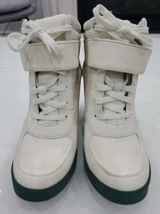 LACOSTE BERNELLE DESIGNER US 5.5 UK 3.5 SUEDE LEATHER ANKLE WEDGE HEELS BOOTS - Picture 1 of 13