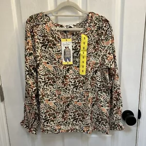 Neu mit Etikett Jessica Simpson Damen Langarm V-Ausschnitt Bluse, cremefarben, Größe Small - Bild 1 von 21