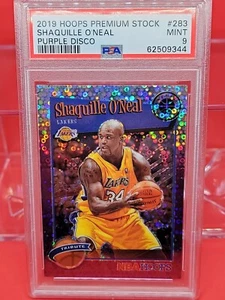 2019 NBA HOOPS Shaquille O'Neal Purple Disco Card #283 Lakers PSA 9 HOF NBA GOAT - Picture 1 of 3
