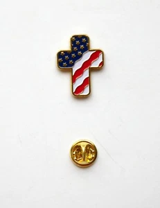 Pin de solapa cruzada colores bandera de Estados Unidos - Imagen 1 de 2