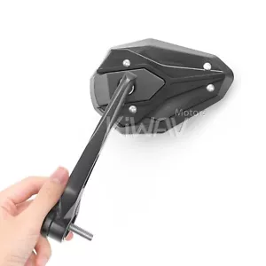 KiWAV Motorcycle Bar End Mirrors ViperII Black for Honda XR650L 2017 - Picture 1 of 9