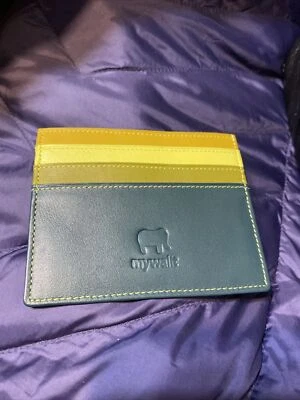 Portatarjetas de crédito Mywalit ID verde multicolor Foto 1 de 2