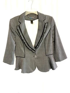 Vtg White House Black Market Jacket Size 10 Two Button Front Shoulder Pads - Picture 1 of 9