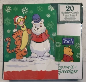 Vintage 1999 Winnie Pooh Christmas Cards w/Envelopes 20ct. Package Ripped - Picture 1 of 3