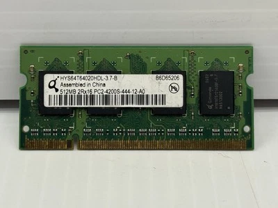 Qimonda HYS64T64020HDL-3.7-B 512MB PC2-4200S DDR2 So-Dimm Laptop Memory RAM - Image 1 of 2