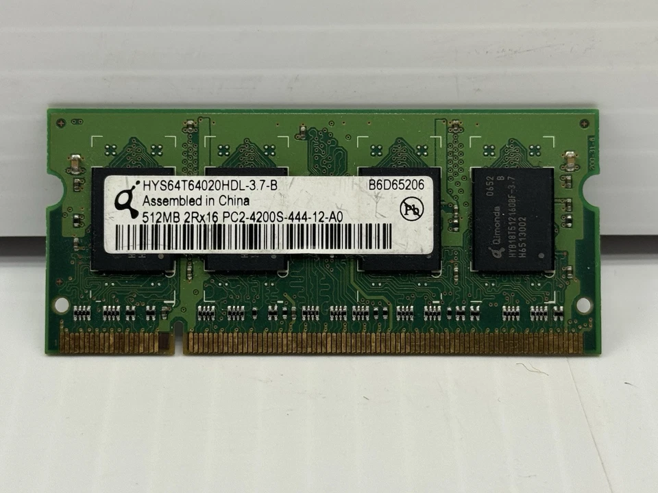 Qimonda HYS64T64020HDL-3.7-B 512MB PC2-4200S DDR2 So-Dimm Laptop Memory RAM - Image 1 of 2
