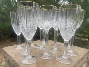 13 Noritake CRYSTAL Iced Tea/Wine Glass STENMARK With Gold Rim - Set Of 4 - Picture 1 of 7