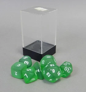 RARE Chessex Polyhedral game dice set OOP Emerald Dark Green Frosted LE - Bild 1 von 3