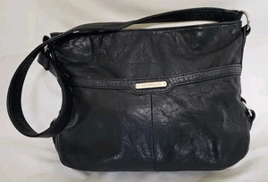 STONE & CO Bolso de Mano Bolso Hobo de Cuero Negro Cartera - Imagen 1 de 14