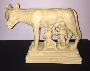 GROßE Vintage A. Giannetti Capitoline She Wolf Statue mit Romulus + Remus Italien - Bild 1 von 16