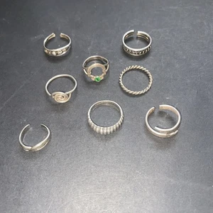 STERLING SILVER 925 Lot Rings A31 Toe Modest Dainty Bali Vintage Rope Love Girls - Picture 1 of 16