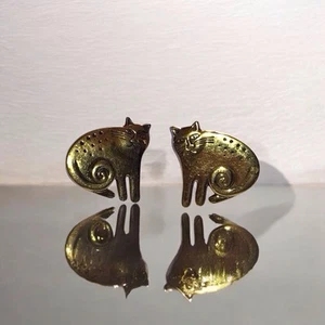 Vintage Laurel Burch Clip On Cat Earrings - Picture 1 of 5