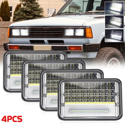 Bright 135W 4PCS For Nissan 720 1983-1986 DOT 4x6" LED Headlights Hi/Lo Beam DRL - Image 1 of 4