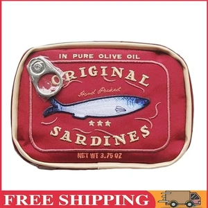 Linda bolsa de cosméticos estilo sardinas enlatadas bolsa de almacenamiento creativa portátil para trabajo ( - Imagen 1 de 2